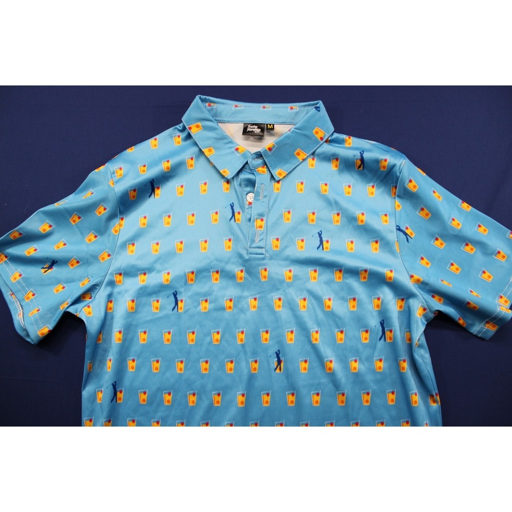 Friday Fairways Golf Polo‎ Shirt Size Medium Orange Crush Design